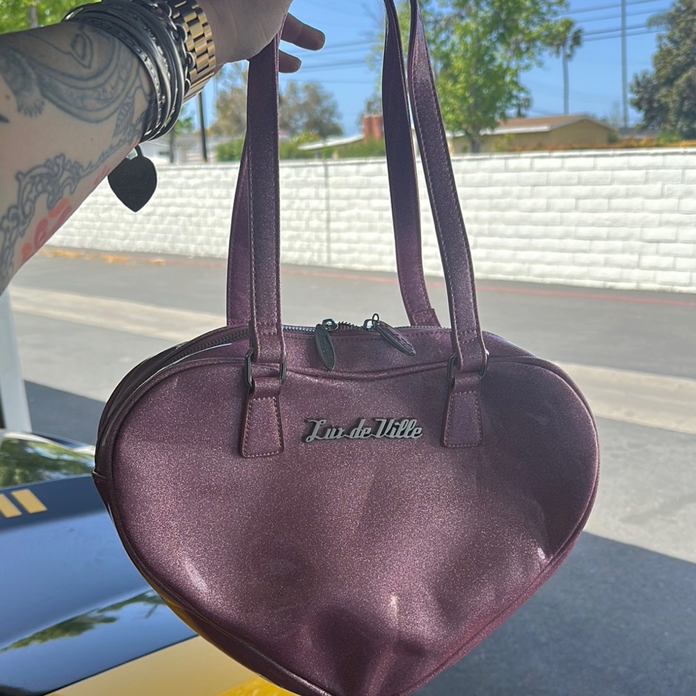 Purple Heart-Shaped Women's Bag